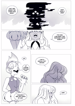 weirdlyprecious:  The three-eyed beastpage 6As I mentioned before, in this AU Sapphire does not know her entire life, only some part of it. Also, she has her own Pearl! Which some of you have already figured it out! thank you all for the support! I’m