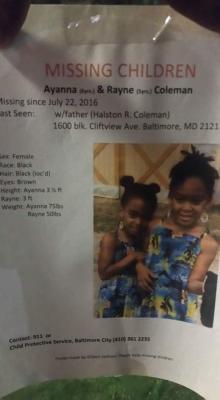 4mysquad:  Missing Children in Baltimore: Share please help bring them home. #AyannaColeman #RayneColeman #BlackLivesMatter   Signal Boost, this my side of town too