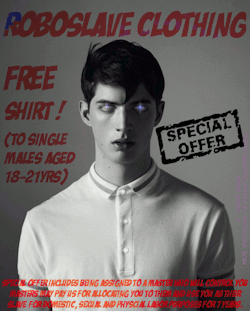hypnolad:  &ldquo;Free Shirt…&rdquo; Don’t read the small print… just get it and wear it… the special offer terms and conditions are nothing that will concern you… 