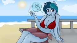 cadetredshirt: ta-daaa! first anthro art I’ve drawn ever o: still getting the hang of it ^^; a drawing of Delta Vee again, but as anthro x3  wew good momma ponyo   💦     💦   i love it