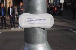 fotzenueberall:  Today I put some of them all over the city. I thought its a good way to get attention on it.