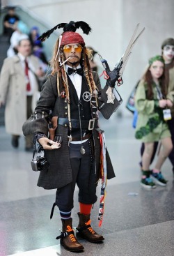 mitchwagner:  New York Comic Con attendee cosplays as every Johnny Depp character at once. 