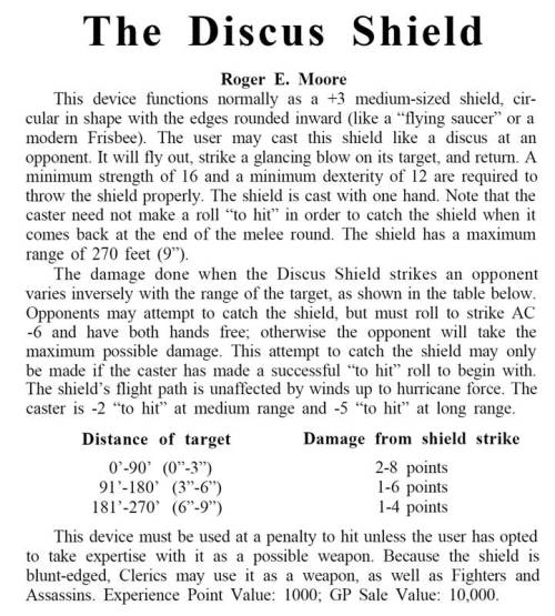 Porn photo oldschoolfrp:  The Discus Shield can be thrown