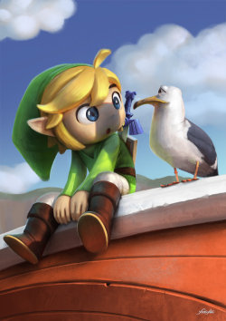 dotcore:  Link &amp; Zelda.by Cassio Yoshiyaki. Check out the artist’s Facebook. via The Cyber Wolf.