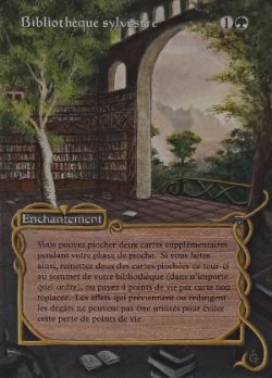 mtgalterations:  Sylvan Library by Morgege  Wow, that&rsquo;s a gorgeous alter! I love the border details around the textbox. This whole alteration goes so well with the wood texture of the old card style&hellip; it wouldn&rsquo;t look nearly as good