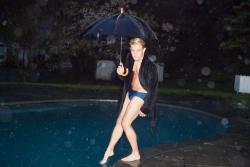 greenspeedos:  bookofboys:  Jett Black by Rebecca Smeyne  swimsuit in the rain