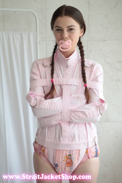 straitjacketshop:  Baby Pink Straitjackets for misbehaving Little Ones! Will prevent your Little One from tempering with her/his diaper.Excelent for those Little Ones that are undergoing a nappy training and misbehave.This version comes with 2 straps