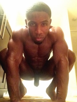 deangelospot:  Back squats &amp; Fronts squats are great for adding size and thickness to you glutes (ASS) 😁🎂🎂🎂.   DeAngelo J.     Follow Ex porn model DeAngelo Jackson’s Tumblr:http://deangelospot.tumblr.com  IG: MDB25 KIK: MarqDB  That