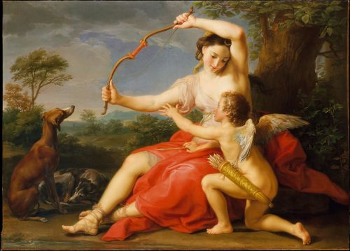 the-evil-clergyman: Diana and Cupid by Pompeo Batoni (1761)