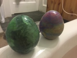 upthesnatch:New toys! Large silicone eggs for me to give birth to over and over! Ahhhh! 