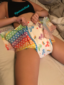 bby-lttl-spc:  patootie86ab:  @bby-lttl-spc has been wanting to try the pride diapers for a while now.. thx @wearingclouds for stocking them! They fit perfect on her 