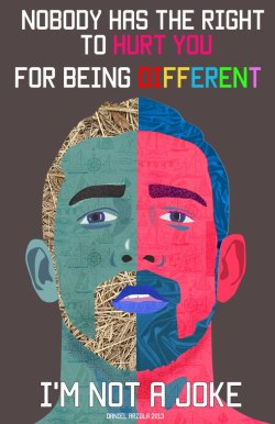 aboutlgbt:  nosoytuchiste:  I’m Not a Joke is a campaign spreading awareness for the LGBTI community through art and design, created by Daniel Arzola (@Arzola_d) for the school of Visual Arts Rafael Monasterios in light of the recent violent acts against