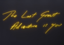breathingvioletfog:  The last great adventure Tracey Emin, “The Last Great Adventure Is You,” White Cube Gallery, London 2014 nevver 