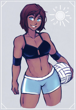 iahfy:volleyball korra doodle since its getting warmer lately ☀️ 