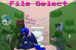 feelin-fristy:  File Select Pixel YCHWinners: 2ShyShy (Dreamy Daze), GalacticHam (Midnight Scribbles), EMTNeutrino (Neutrino Burst), and me substituting for the unbought slot :P!WOO!I kinda wanna draw an in-game screenshot of this..  Nice job man! Really