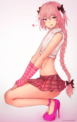 zuckablatt: angelfemboy:   bluefield:  Drawing Astolfo with NSFW version! More versions, hi-res, are available on my Patreon  Freakin outfit goals!!   Kawaii 😍 