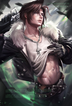 sakimichan:   squall for male pinup for this month : ) I really like painting his shirt.NSFW PSD+high res,vidprocess etc&gt;https://www.patreon.com/posts/squall-term-32-5145967  