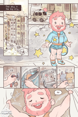 sweetbearcomic: Support Sweet Bear on Patreon -&gt; patreon.com/reapersun ~Read from beginning~ | Page 01 - Page 02&gt; I’m gonna have a lot of Sweet Bear stuff for sale at SakuraCon in April, so I wanted to post up a little bit of the comic for everyone