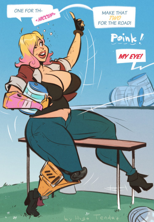 Penny - Fortnite - Two For the Road - Cartoon PinUp Sketch Commission  Bottoms up,