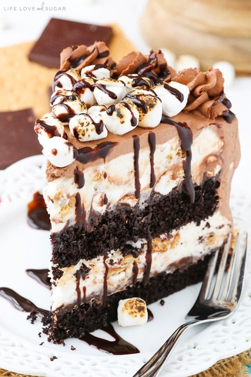 daily-deliciousness:  S'mores ice cream cake