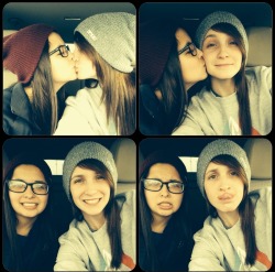 adorablelesbiancouples:  Submitting again because we’re just too cute. &lt;3 Me: fiindmeintheskyy.tumblr.com Her: h0metownheroes.tumblr.com