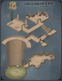 venatusmaps: Gruumbar’s Pit, a self-contained, isometric dungeon you can feel free to drop nearly anywhere into your world if you’d like as it’s entirely underground. The entrance is that tiny stone structure at the top, measuring roughly 10x10