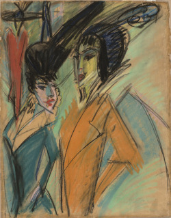frequencebariole:Ernst Ludwig Kirchner - drawing - “ two streetwalkers “ - 1914
