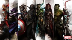nomalez:  The Avengers - heroic fantasy version  Artwork by theDURRRRIAN My links (follow me):MARVEL: www.nomalez.tumblr.com/tagged/marvelTHE AVENGERS: www.nomalez.tumblr.com/tagged/avengers 