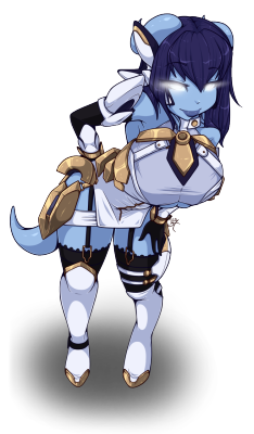 Commission for mana~ of their draenei cutie Nepetune cosplaying as KOS-MOS (version 4) from Xenosaga