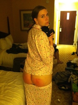 Bedtime spanking I got at my first spanking party, long ago.