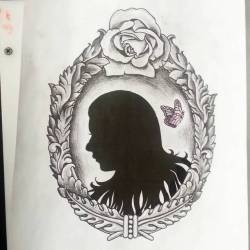 Work in progress for a client.  I&rsquo;d love to tattoo you,  what ideas do you have for me?  #art #drawing #silhouette #cameo #butterfly #apprentice #tattooapprentice #chelsea #masstattoonetwork #ink #profile #filigree #rose #frame  (at Raven&rsquo;s