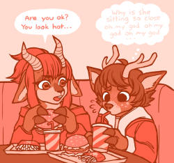 polonte:goat girl and deer girl’s first date &lt;3 Cute~