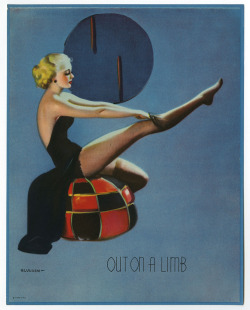 gmgallery:Out On A Limb by Gil Elvgren, c. late 1930’s / early 1940’s calendar art for the Louis F. Dow Calendar Company, St. Paul, Minnesota.www.stores.eBay.com/GrapefruitMoonGallery