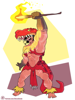 dieselbrain:  GRAOOOO!!! DINOSAUR WITCH!!! (Honestly, all you needed to be a witch in dinosaur times was knowledge of how to make fire. Dinosaur witch is an expert in pyromancy, fertility magic and familiars)    ★ ★ ★  See the hi-res image and