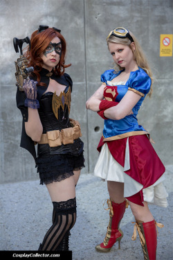 ratemycosplaynet:  Next up is these amazing #steampunk #supergirl &amp; #batgirl pictured by @dtjaaaam at #bigwowcomicfest. #cosplay dtjaaaam:  Batgirl and Supergirl - Big Wow Comicfest 2013 DC heroines enter the steampunk age.  