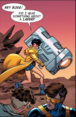 dacommissioner2k15:  roninkairi:  oxymitch:  The best part about this latest X-Men 92 issue is…JUBILEE WITH THE BIG FREAKING GUN!!!!   - X-Men ‘92 #8 (infinite comic)  Jubilee: BITCHES LOVE CANNONS!  90s Jubliee, how I miss thee!!!  