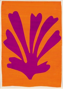 softpyramid: Henri MatisseViolet Leaf on Orange Background (Palmette)1947