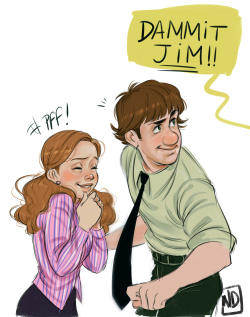 nissa-draws: Jim &amp; Pam