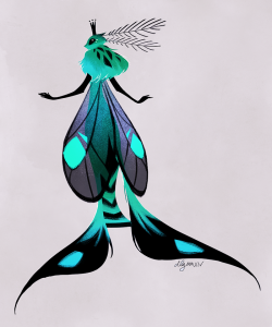 drawnbydana:  Moth queen. 