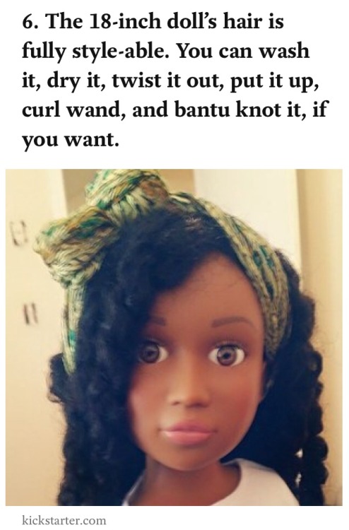 nopeabsolutelynot:  alwaysbewoke:  Kickstarter: The Angelica Doll: A Natural Hair Doll For Young GirlsBOOST AND SUPPORT!!(”Sophia wanted long straight hair, and she even started expressing a strong dislike for her facial features and skin tone.”