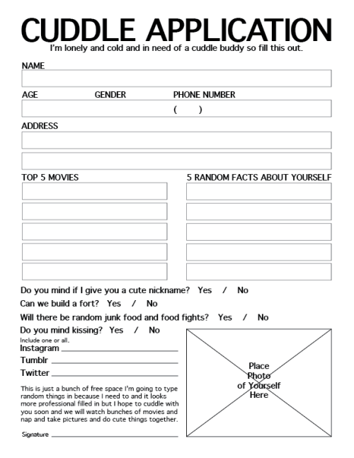 mastersnyder23:  mysecretsinblackandwhite:  Just saying this will include unlimited booty grabs if you get accepted ;)  Fill this out 