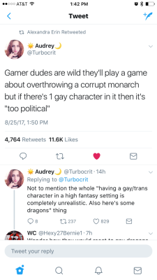 pupperoni-pizza:  didntfitthenarrative:  mitch-turn:  Sweet generalization.  It’s not about whether a character is trans or gay. Gay characters make sense. People have been gay for millennia. Trans however. Not the case. In a high fantasy setting, how