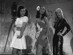 nitratediva:  Paulette Goddard, Dorothy Lamour, and Veronica Lake in Star Spangled Rhythm (1942).