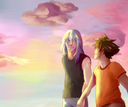 lionheart-draws:  this started out as a background practice but then soriku happened ¯\_(ツ)_/¯  