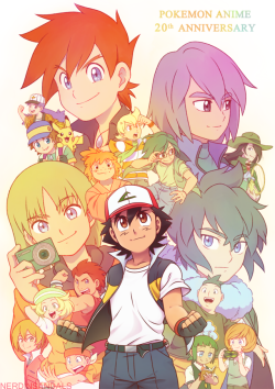 nerdinsandals:    Isn’t the flow of time mysterious?“Do you remember who won?”Now look!I can laugh as I talk with you“I forgot!” said while playing dumbThose are my rivals! (x)   Happy 20th anniversary, Pokémon Anime!   *Shows up one month