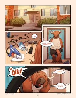 braeburned: “609″ - Pg. 1 ~Two roommates, Olli and Ian, get into some shenanigans with their own lil twist on a classic scheme to get a lil help with the rent.    HERE WE GO, i’ve been planning this comic for like a solid 2 years, super excited
