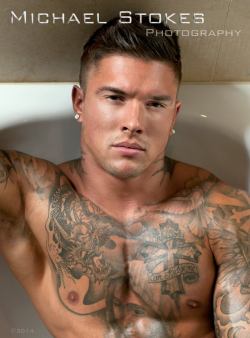 muscle-addicted:  Andrew England  Handsome, muscular with awesome ink work - WOOF