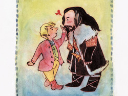 jossujb:  Rather find it amusing if Thorin finds Bilbo to be the cutest when he’s a little bit snappy hobbit gentleman. Or maybe he’s just going “Boop!” with his nose, I dunno, I just like to draw little folk. 