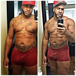 bigboimarc:  Red Draws Series #11….DAMN PAPI is tatted n sexi!!
