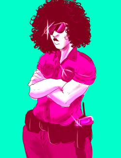 jen-iii:  Police Garnet for anon!Nobody gives her crap over her non regulation hair for good reason
